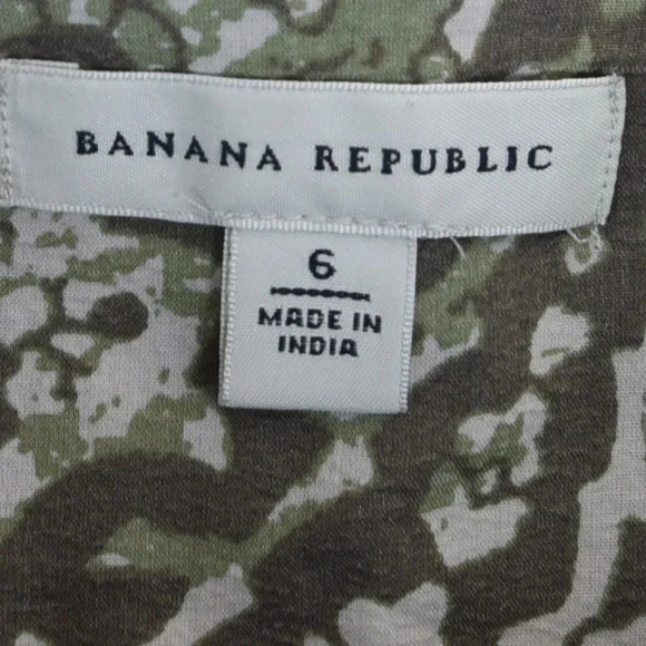 BANANA REPUBLIC || Y2K Mini Skirt Paisley Green Brown Size 6 - Picture 4 of 5